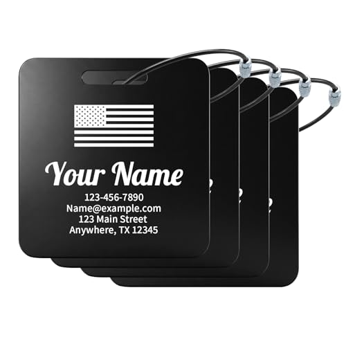 Personalized Luggage Tags for Suitcases, 4 Pack