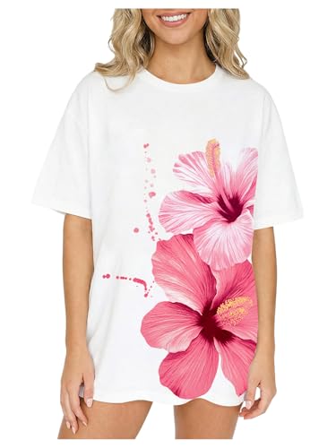 Image of RoseSeek Girl's Graphic Tees Short Sleeve Crewneck T Shirts Casual Summer Tops Cute Preppy Clothes