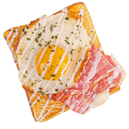 Framendino, Simulated Sandwich Model, Bread Fried Egg Toast Slice Model for Home Kitchen Decoration