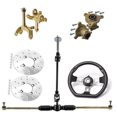 Complete Go Kart Steering Wheel Kit with Gear Rack Pinion
