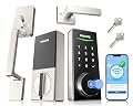 Philips WiFi Smart Lock with Front Door Handle Set, Built-in WiFi, APP Remote & Voice Control, Fingerprint Keyless Entry Door Lock, Keypad Deadbolt Smart Locks for Front Door, Auto-Lock, Satin Nickel