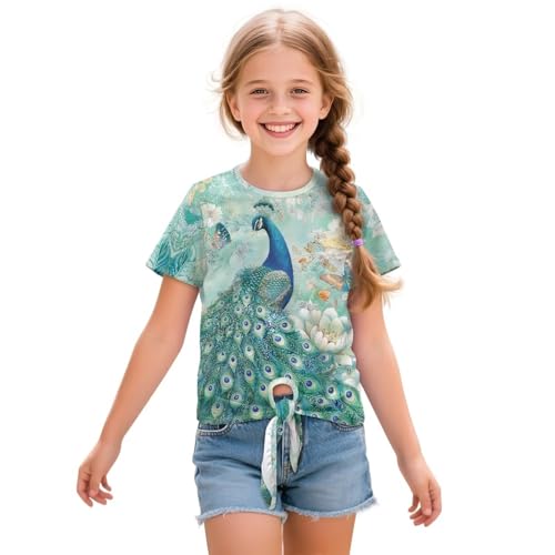 Summer Short Sleeve Shirts Tie Front Tops Crewneck Blouses