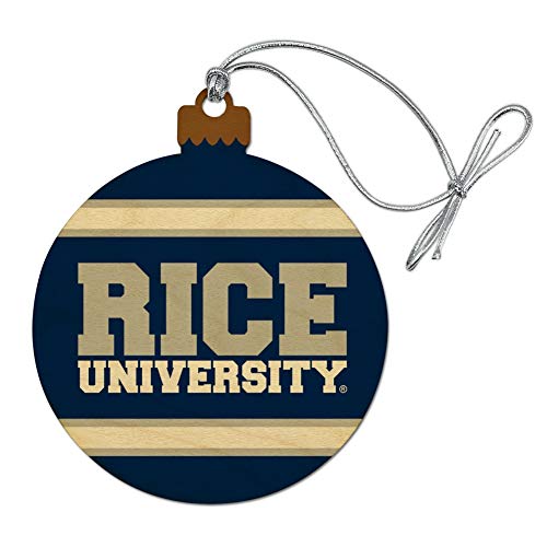 GRAPHICS & MORE Rice University Stripes Wood Christmas Tree Holiday Ornament