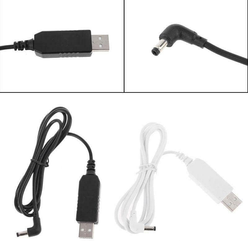 LondonExpress USB DC 5V to DC 12V Barrel Jack Voltage Step Up Converter Cable Adapter Black White for LED Lamp, Router, Fan, 4.0mm/1.7mm Diameter UK (White)