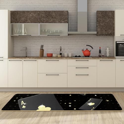 Alfombrillas de cocina doradas con acabado premium de diseño de póquer 3