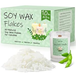 UNOTENA Soy Wax Flakes, Natural Candle Wax, Organic Soy Wax for Candle Making from Farm, No Additives, Harmless and Pure [ 10LBS ]