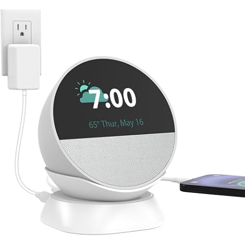 PlusAcc Stand for Spot with USB-C and USB-A Charging Ports, Desktop Holder Base Accessories Table Charger Stand for Cellphones and Earbuds, Space-Saving Design (White) Cover