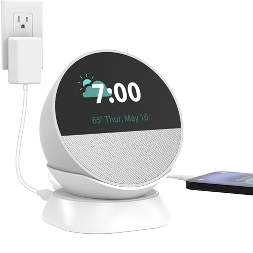 PlusAcc Stand for Spot with USB-C and USB-A Charging Ports, Desktop Holder Base Accessories Table Charger Stand for Cellphones and Earbuds, Space-Saving Design (White)