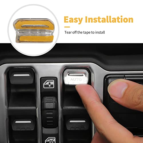 SQQP Aluminium Window Switch Button Cover Trim Interior Accessories Compatible with 2018-2025 Jeep Wrangler JL JLU & Gladiator JT(Chrome)