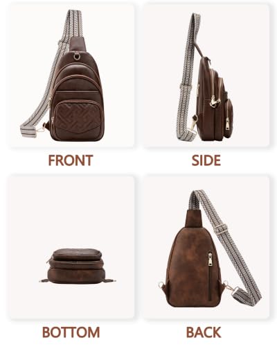 Image of Anti Theft Crossbody Bags for Women,RFID Sling Bag Travel Purse | 5 Compartments,8 RFID Slots,Hidden Pocket,Adjustable Strap,Vegan Leather