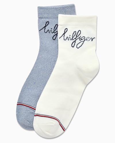Tommy Hilfiger Women's Crew Socks - 2 Pack Casual Moisture-Wicking Mini Crew Half Calf Socks for Women (Sizes: 4-10)4