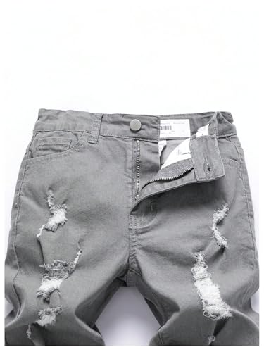 WDIRARA Boy's High Waisted Ripped Jeans Stretch Distressed Skinny Denim Pants3