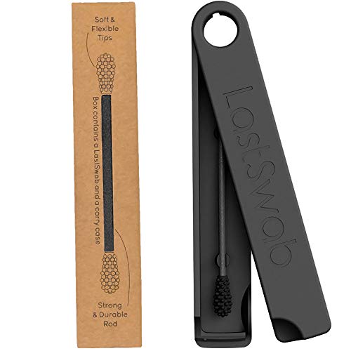 Preisvergleich Produktbild LastSwab Wiederverwendbares Wattestäbchen für Ohrreinigung Pinguin Schwarz Umweltfreundlicher Ohrenreiniger Original Kickstarter-Produkt Nachhaltige Produkte und Zero Waste