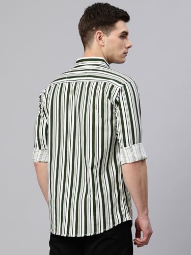 Image of Majestic Man Men's Standard Slim Fit Striped Pure Cotton Casual Shirt