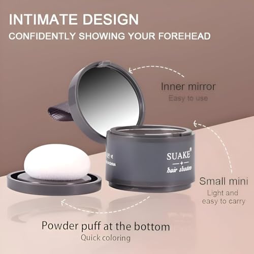 Image of Black Hair Powder | Covers Grey Hair & Bald Spots Instantly | Root Touch Up | Sweat-Resistant & Long-Lasting Formula | Natural Looking Colour (BLACK POWDER)