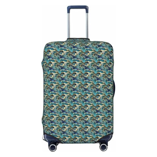 Housse de protection valise extensible marbre bleu sarcelle pour voyager avec style