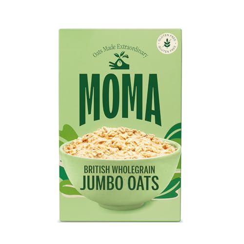 MOMA Porridge PLAIN (No Added Sugar) Breakfast Jumbo Oats - Box of 450g - Gluten Free, Source of Fibre & Protein, Rich in Vitamin B6 - Made in UK