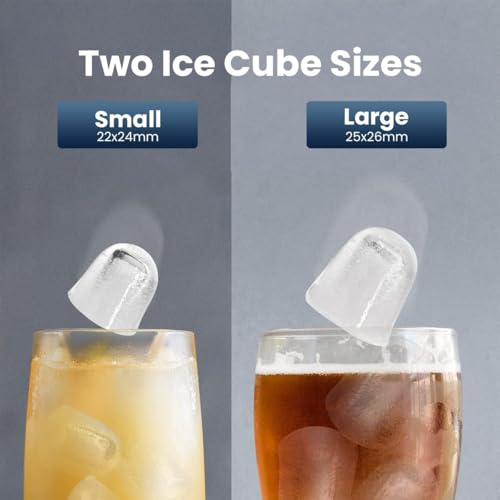 Image of Portable Ice Maker Machine | 6-Min Quick Bullet Ice, Crushed & Chewable Ice, Self-Cleaning, Ideal for Home, Kitchen, Office & Party