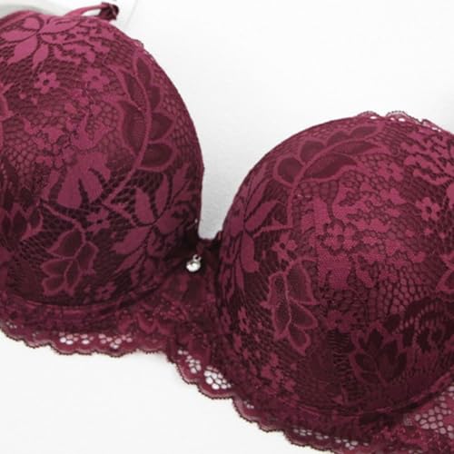 Soutien-gorge en dentelle imprimé noir pour femme avec maintien élastique bonnet 46DD - 5