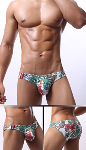 Men's Spandex Low Rise Printed Bikini Eyelet Briefs Underwear3