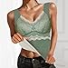Thermal Tank Top for Women Lace V Neck Fleece Lined Base Layer Sleeveless Warm Camisole Underwear Vest for (Green, L)