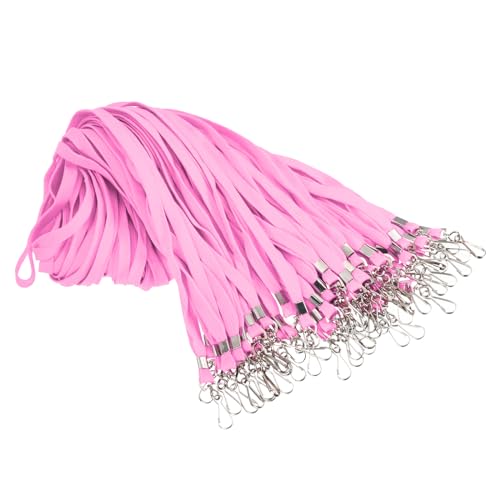 PATIKIL Lanyards Bulk 47 cm, 100 st Lärare Badge Badge Slipsar Hållbar Hals med Badgeklämmor, Nycklar, Namnskyltar, Plånböcker, Kryssningar, Telefoner, Rosa, Rosa, 47