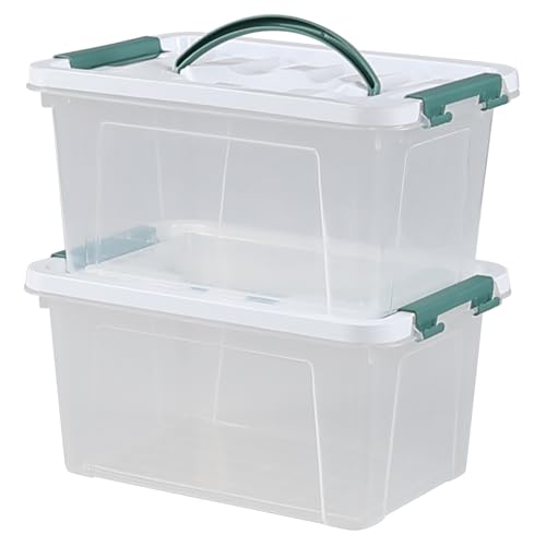 Ionoloy 2 Pack 6 Quart Clear Container Bin with Lid, Plastic Latching Storage Tote