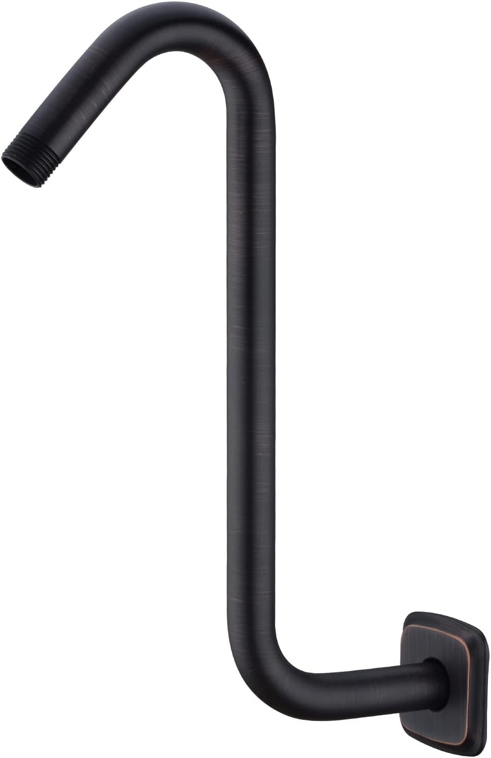 Angled Shower Arm with Flange S Shaped Rainfall Shower Head Riser Pipe, 12 Inch Stainless Steel Gooseneck Extender Arm with 9 Inch High Rise, Wall Mounted,Oil Rubbed Bronze