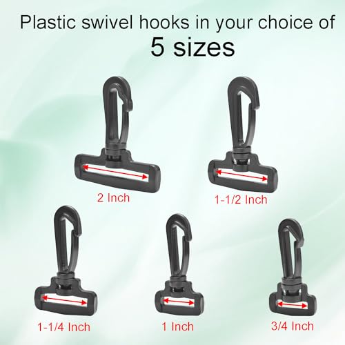 12PCS Plastic Swivel Snap Hook Clips for Purse,1 Inch Rotary Clasp Purse Stra...