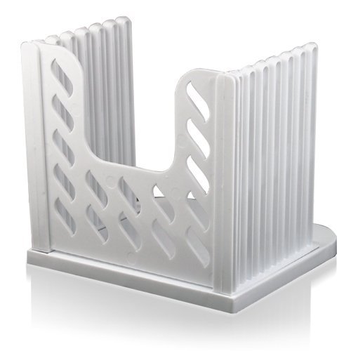 LANYUER Kitchen Pro - Cortador de pan (guía de corte, 16 x 15 x 15 cm), color blanco