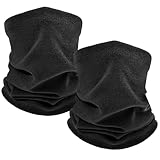 MOBUR 2 Pack Winter Neck Gaiter,Neck Warmer Face Scarf，Windproof Face Mask Cover Cold Weather Scarf for Men and Women (2 Black)