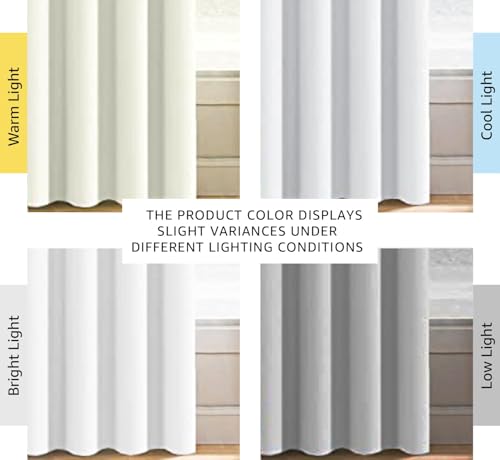 Image of H.VERSAILTEX White Curtains for Living Room Pure White Curtain 96 inches Long Thermal Insulated Window Treatment Panel /Drape for Bedroom, White, One Panel, Grommet Top, 52 inch W x 102 inch L