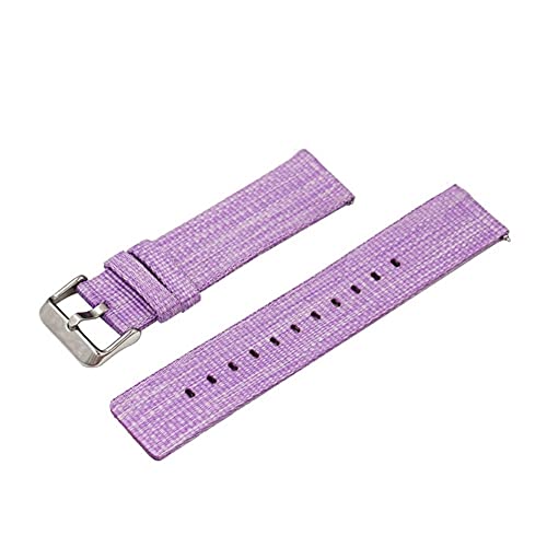HANRUO Correa de nailon de 18 mm, 20 mm, 22 mm, correas de lona para reloj, accesorios de reloj, correa de reloj deportiva, color de la correa: morado claro, ancho de la correa: 18 mm