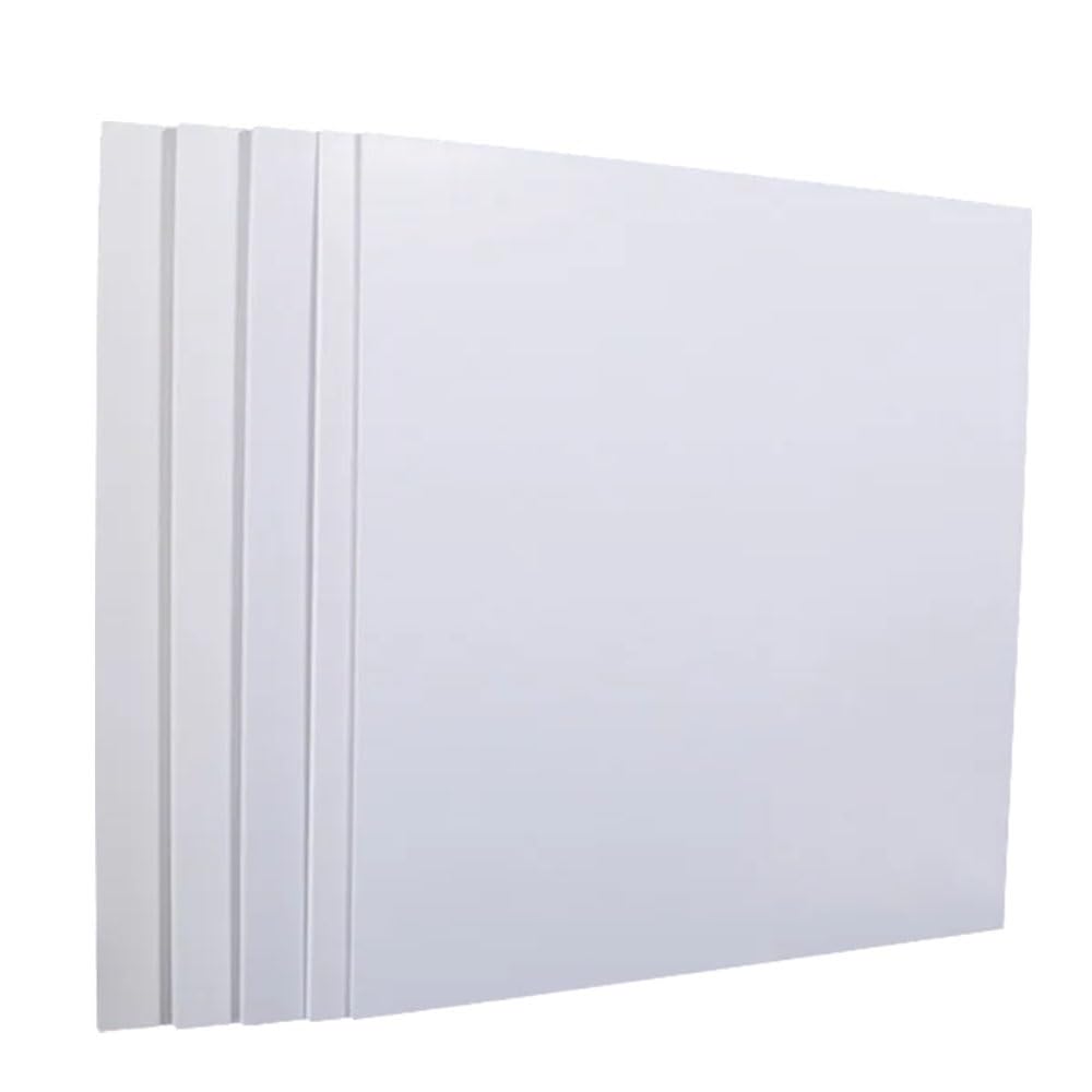 5 hojas de plástico reutilizables lisas ABS blancas for proyectos de bricolaje, opciones de espesor 1/2/3/4/5 mm(100x200x5mm)