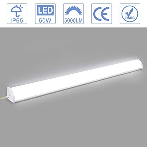 Viugreum Led Tubo 90cm,50W Tubo led integrado,Fluorescente led 3000LM 6500K,Luz de día Lámpara LED Tubo, Luz de tubo LED para Oficina Garaje Supermercado Gimnasios Balcón Cocina.