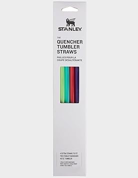 Stanley Pack of 4 Quencher Tumbler Straws for 30 oz | Reusable Replacement Straws for Tumbler with Handle | Stainless Steel Drinking Cup Accessory | BPA-Free | Summer 2 Multicolor