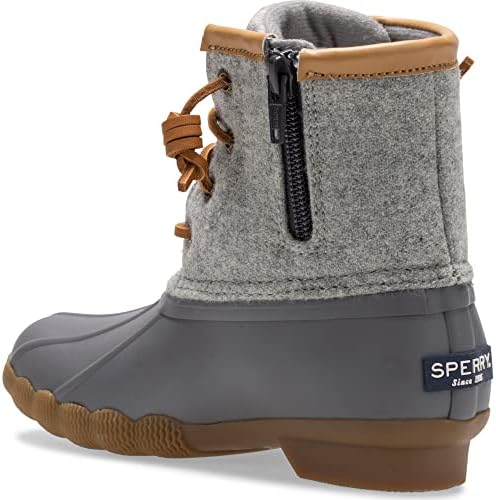 Sperry Saltwater Wool Rain Boot, Grey, 12 US Unisex Big Kid