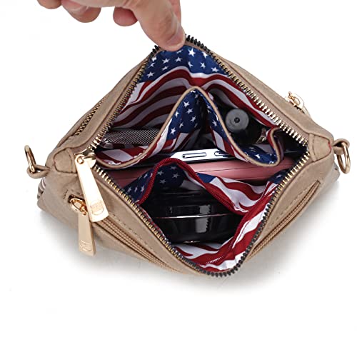 Image of MKF Collection Crossbody Bag for Women, American Flag Shoulder Bag, Vegan Leather Wristlet Bag Handbag Purse by Mia K