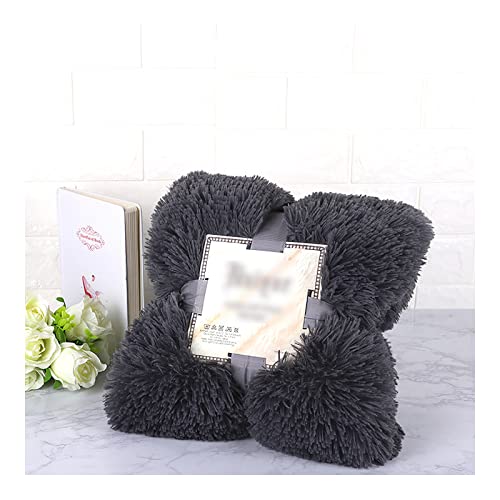 毛布 ダブル あったか 厚手 ブランケット 敷きパッド 冷房対策 掛け毛布 秋冬 軽量 大判 冬に暖か ひざ掛け ふわふわ 毛足の長いシャギー ソファカバー 防寒毛布 洗濯OK 80*120cm ディープグレー