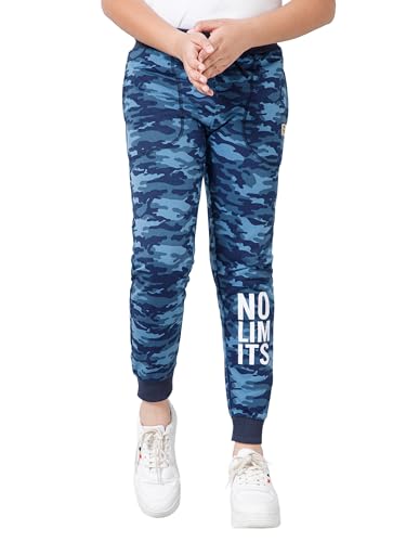 Alan Jones Clothing Boys Mid Rise Camouflage Joggers Trackpant | Ribbed Waist & Bottom Hem | Drawstring Closure | Regular Fit
