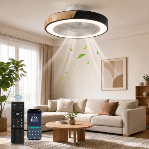 YuYe Ventilateur de plafond avec éclairage, plafonnier, 3 températures de couleur et 6 vitesses, ventilateur de plafond LED avec lampe, silencieux à intensité variable pour salle à manger (A)