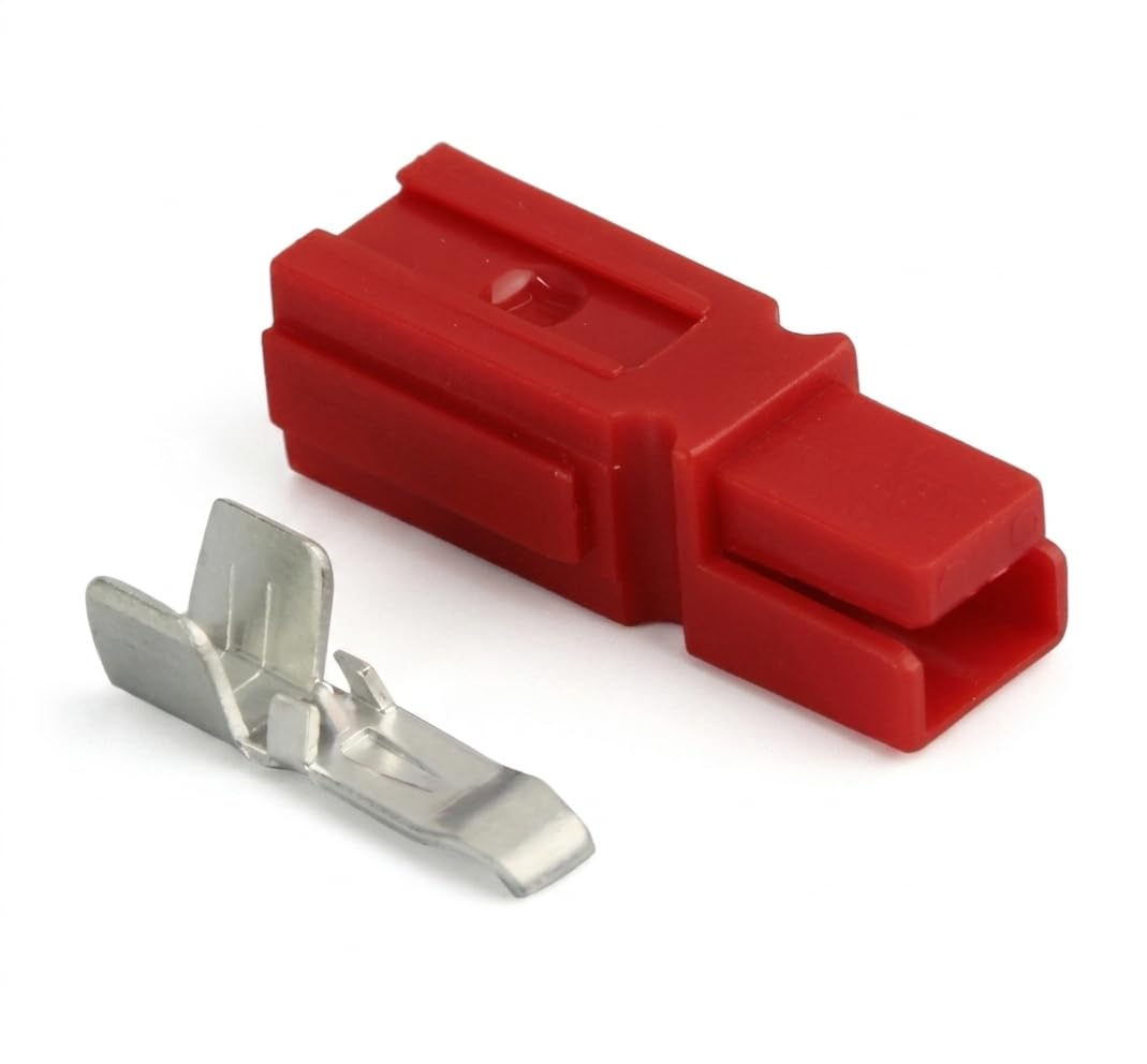 Single Pole 45A Electrical Connector (Red) | High Current Power Plug | Durable Quick Disconnect Terminal | Heavy Duty DC Connector for Battery, Inverter, Solar & Automotive Use-image-32