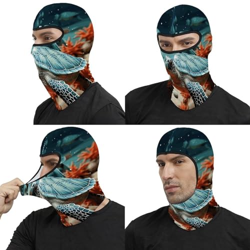 Balaclava térmica para hombres y mujeres con estampado de estrella y tortuga marina, protección facial para clima frío, ideal para motocicleta y esquí miniatura 5