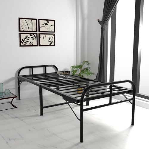 Honey Touch Avon Folding Bed Single Without Mattress | No Assembly Required | Foldable Bed for Sleeping/Guests/Rented Apartments/Bedroom (3ft x 6ft, B