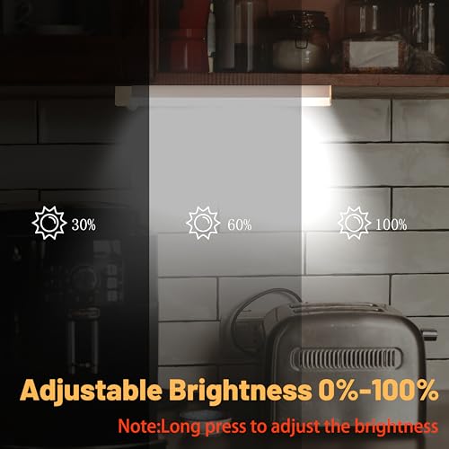 YLUIQDZL 6 Pack Under Cabinet Light,Motion Sensor LED Lights with Magnetic 8 inch，Rechargeable Indoor Wireless Closet Lights for Stairs Cabinet,Kitchen - image 2