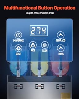Commercial Slushy Machine, 12Lx3 Triple Tank Frozen Beverage Dispenser, 144 Cups Stainless Steel Smoothie and Frozen Drink Maker, Slushie Machine for Home Gatherings, Restaurants, Cafes, and Bars