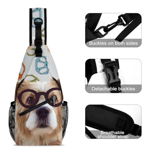 Mochila tipo sling deportiva casual unisex blanca miniatura 3