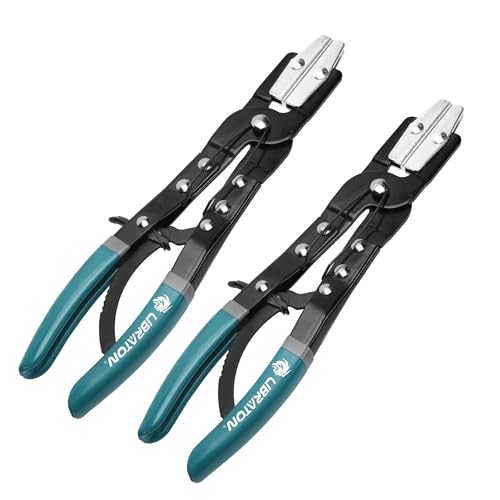 Image of LIBRATON Ratcheting Hose Pinch Pliers, 2PCS Hose Clamp Pliers Set, 12Inch Hose Pinch Off Pliers, Hose Pliers, Radiator Hose Clamp Pliers, Fuel Line Pliers, Pinch Off Pliers for Coolant, Automotive