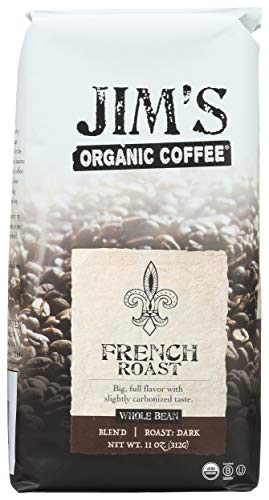 Jim's Organic Coffee Coffee Bean French Roasedt Organic, 11 Ounce
