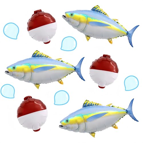 Tournoi de pêche réussi : lot de 6 ballons décoratifs thématiques